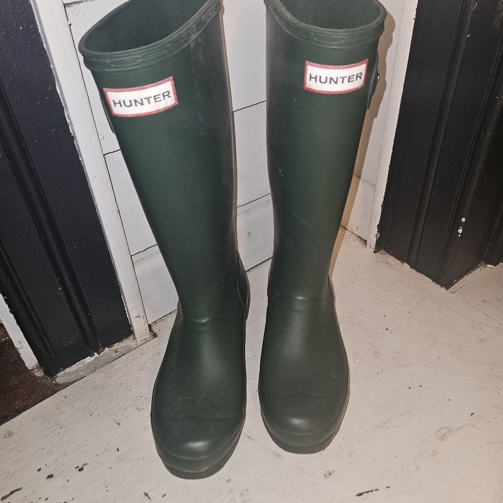 Hunter Green Rain Boots